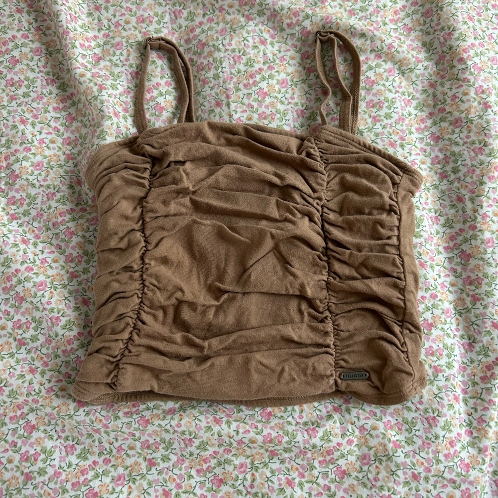 Hollister Brown Ruched Fitted Camisole